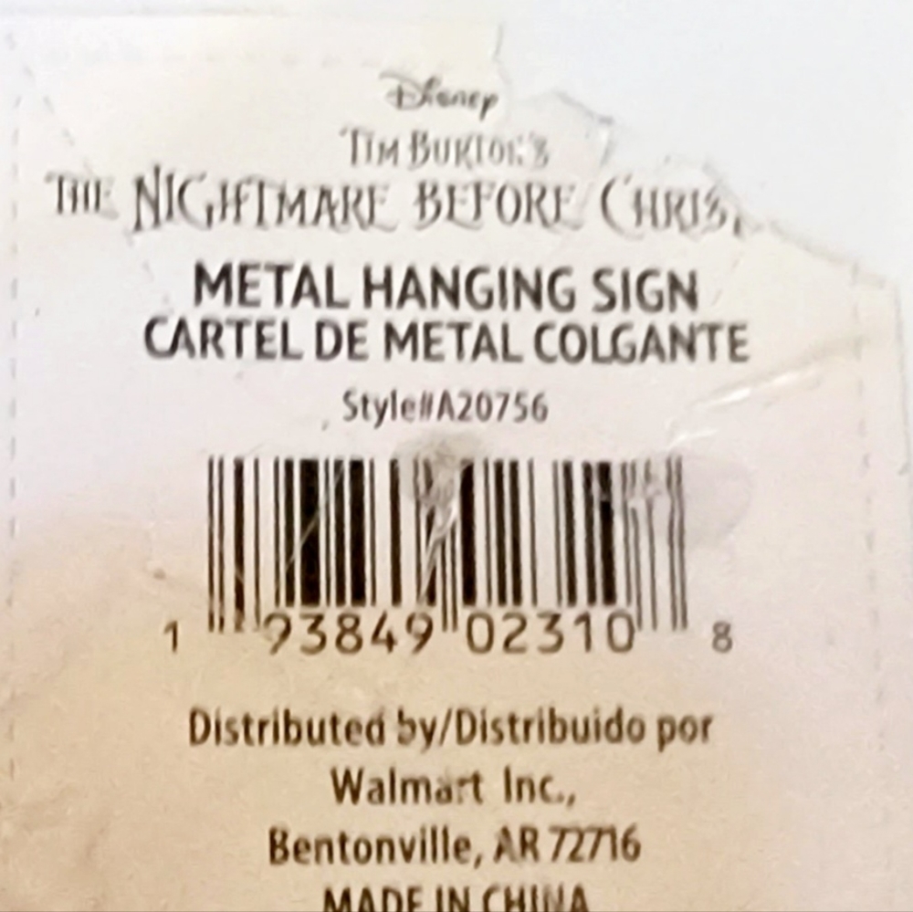 Host Pick Nightmare Before Christmas Wreath Genuine Disney Doll Plaque Deco Mesh - Picture 10 of 12